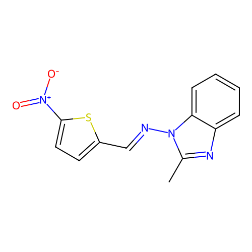 (2-Methylbenzimidazol-1-yl)-[(5-nitro-2-thienyl)methylene]amine structure