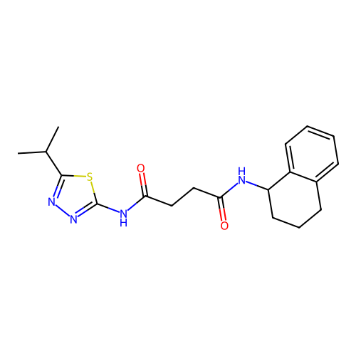 N1-(5-isopropyl-1,3,4-thiadiazol-2-yl)-N4-(1,2,3,4-tetrahydronaphthalen-1-yl)succinamide structure