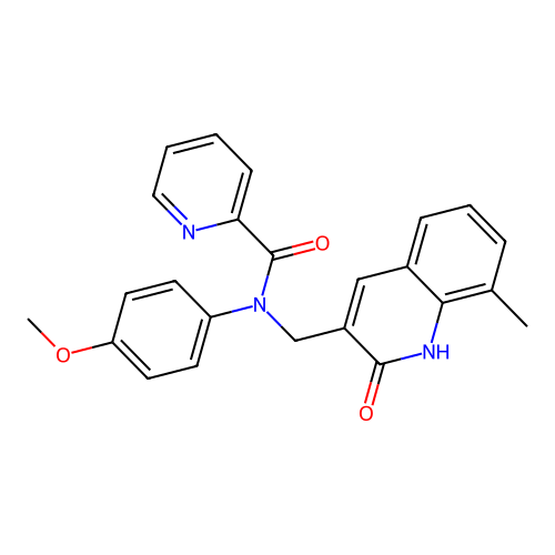 N-(4-methoxyphenyl)-N-[(8-methyl-2-oxo-1H-quinolin-3-yl)methyl]pyridine-2-carboxamide structure