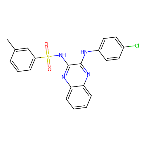 N-(3-((4-chlorophenyl)amino)quinoxalin-2-yl)-3-methylbenzenesulfonamide structure