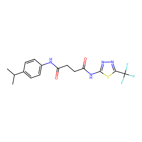 N-(4-propan-2-ylphenyl)-N'-[5-(trifluoromethyl)-1,3,4-thiadiazol-2-yl]butanediamide structure