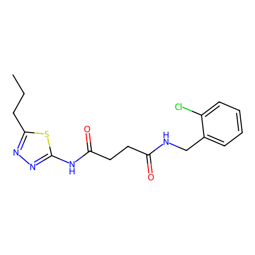 N1-(2-chlorobenzyl)-N4-(5-propyl-1,3,4-thiadiazol-2-yl)succinamide structure