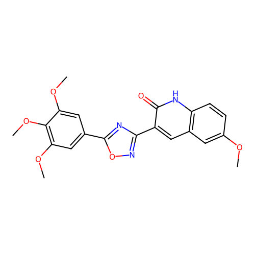 6-Methoxy-3-(5-(3,4,5-trimethoxyphenyl)-1,2,4-oxadiazol-3-yl)quinolin-2-ol structure