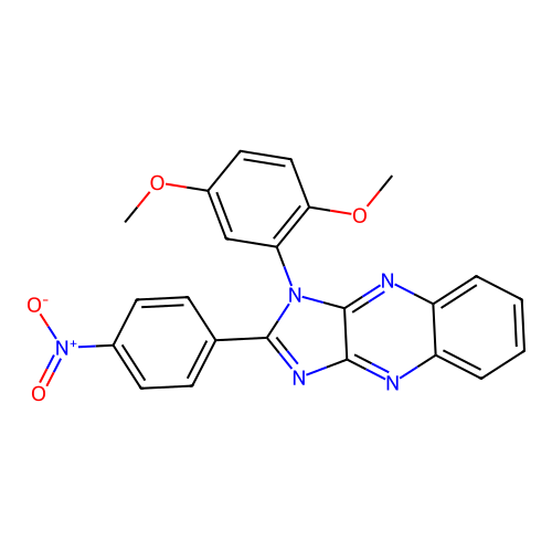 1-(2,5-dimethoxyphenyl)-2-(4-nitrophenyl)-1H-imidazo[4,5-b]quinoxaline structure