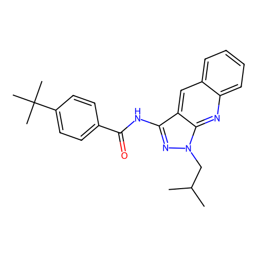 4-tert-butyl-N-[1-(2-methylpropyl)pyrazolo[3,4-b]quinolin-3-yl]benzamide structure