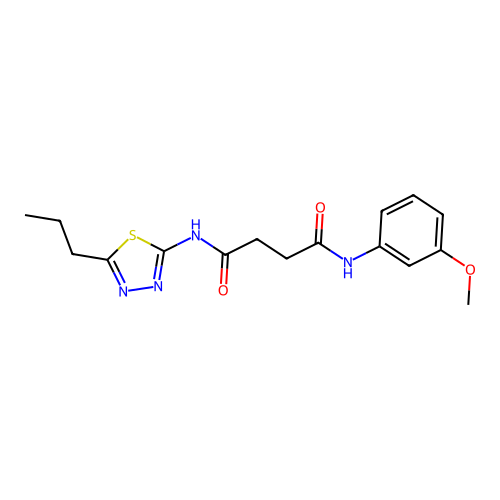 N-(3-methoxyphenyl)-N'-(5-propyl-1,3,4-thiadiazol-2-yl)butanediamide structure