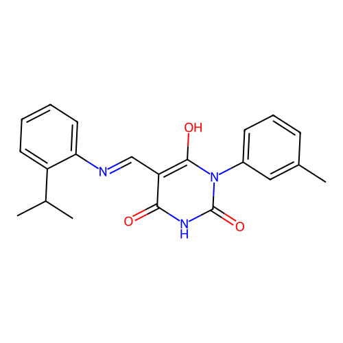 (5Z)-1-(3-methylphenyl)-5-[(2-propan-2-ylanilino)methylidene]-1,3-diazinane-2,4,6-trione structure
