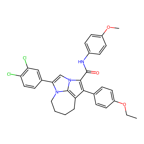 4-(3,4-dichlorophenyl)-1-(4-ethoxyphenyl)-N-(4-methoxyphenyl)-5,6,7,8-tetrahydro-2a,4a-diazacyclopenta[cd]azulene-2-carboxamide structure