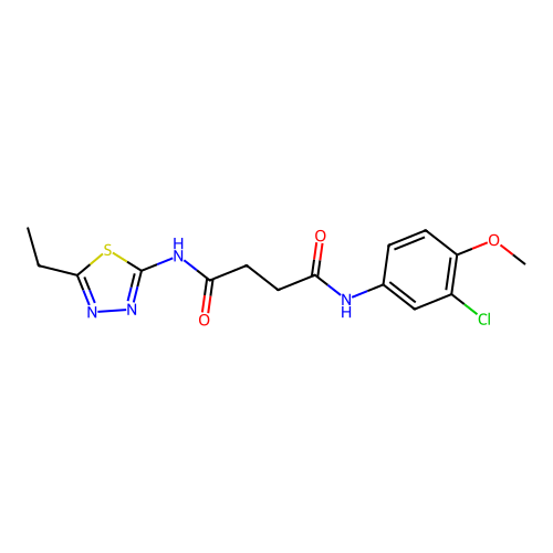 N1-(3-chloro-4-methoxyphenyl)-N4-(5-ethyl-1,3,4-thiadiazol-2-yl)succinamide structure