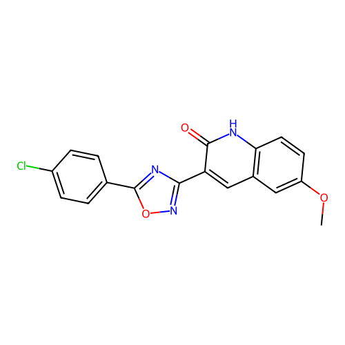 3-(5-(4-Chlorophenyl)-1,2,4-oxadiazol-3-yl)-6-methoxyquinolin-2-ol structure