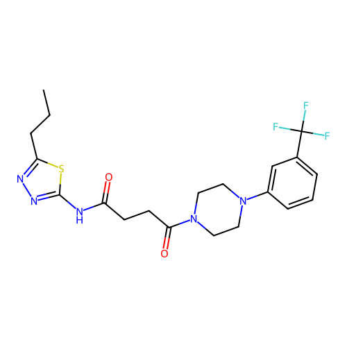 4-oxo-N-(5-propyl-1,3,4-thiadiazol-2-yl)-4-[4-[3-(trifluoromethyl)phenyl]piperazin-1-yl]butanamide structure