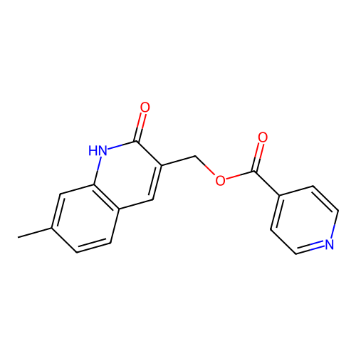 (7-Methyl-2-oxo-1,2-dihydroquinolin-3-yl)methyl pyridine-4-carboxylate structure