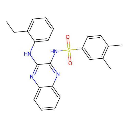N-(3-((2-ethylphenyl)amino)quinoxalin-2-yl)-3,4-dimethylbenzenesulfonamide structure