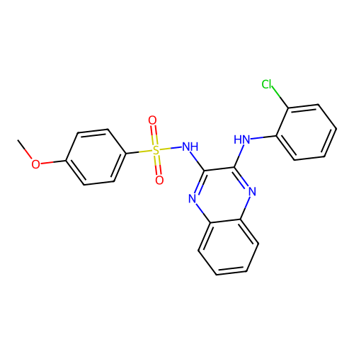 N-(3-((2-chlorophenyl)amino)quinoxalin-2-yl)-4-methoxybenzenesulfonamide structure