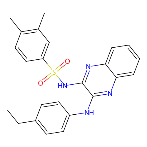 N-(3-((4-ethylphenyl)amino)quinoxalin-2-yl)-3,4-dimethylbenzenesulfonamide structure