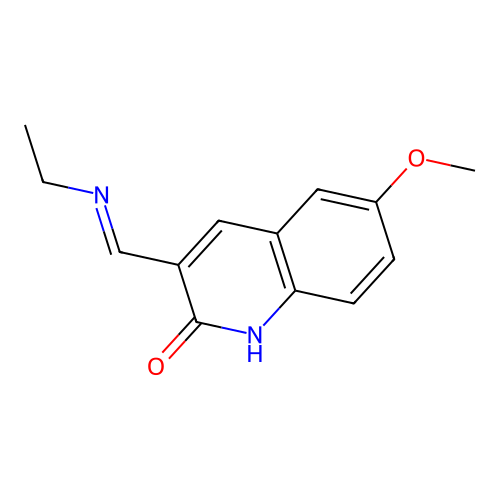 3-[(E)-(ethylimino)methyl]-6-methoxyquinolin-2(1H)-one structure