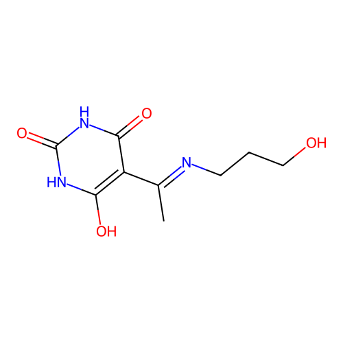 5-[1-(3-Hydroxy-propylamino)-ethylidene]-pyrimidine-2,4,6-trione structure