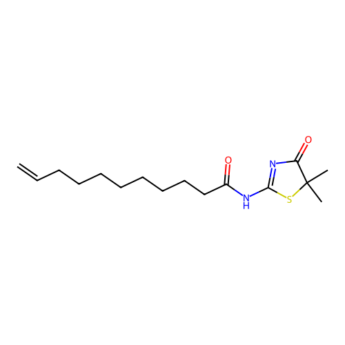 N-[(2Z)-4-hydroxy-5,5-dimethyl-1,3-thiazol-2(5H)-ylidene]undec-10-enamide structure
