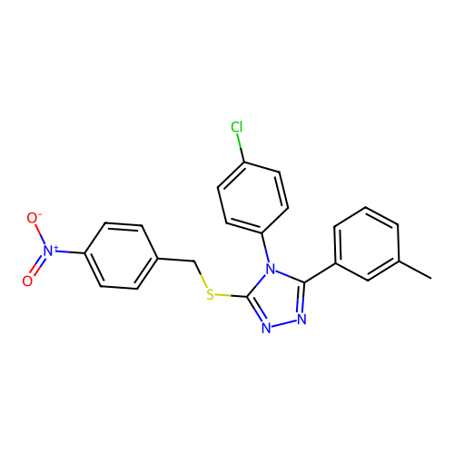 4-(4-chlorophenyl)-3-(3-methylphenyl)-5-[(4-nitrophenyl)methylsulfanyl]-1,2,4-triazole structure
