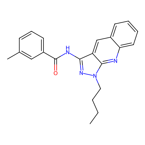 N-(1-butylpyrazolo[3,4-b]quinolin-3-yl)-3-methylbenzamide structure