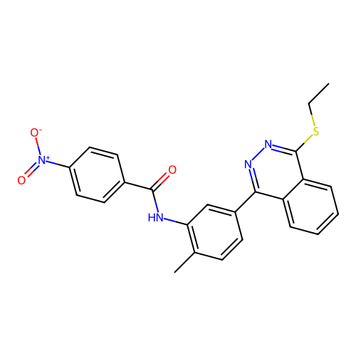 N-{5-[4-(ethylsulfanyl)phthalazin-1-yl]-2-methylphenyl}-4-nitrobenzamide structure