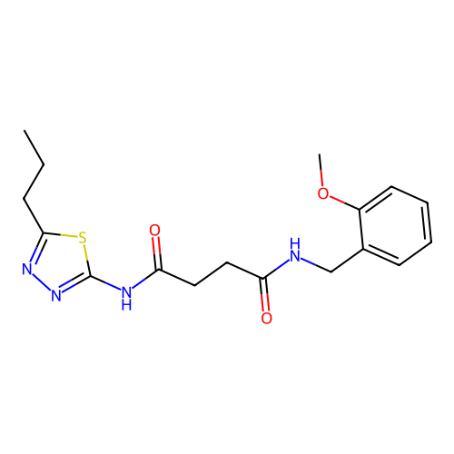 N-(2-Methoxy-benzyl)-N'-(5-propyl-[1,3,4]thiadiazol-2-yl)-succinamide structure