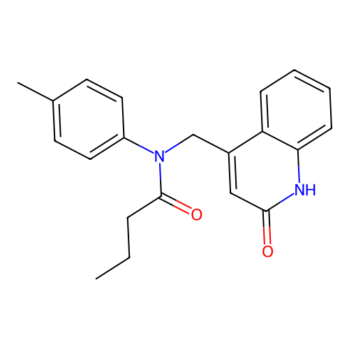 N-(4-methylphenyl)-N-[(2-oxo-1,2-dihydroquinolin-4-yl)methyl]butanamide structure
