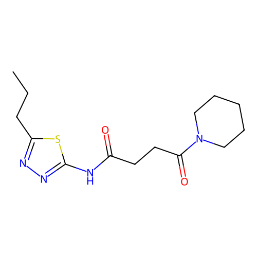 4-oxo-4-piperidin-1-yl-N-(5-propyl-1,3,4-thiadiazol-2-yl)butanamide structure