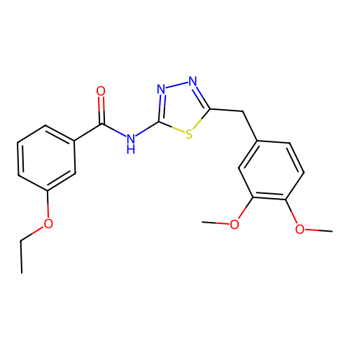 N-(5-(3,4-dimethoxybenzyl)-1,3,4-thiadiazol-2-yl)-3-ethoxybenzamide structure