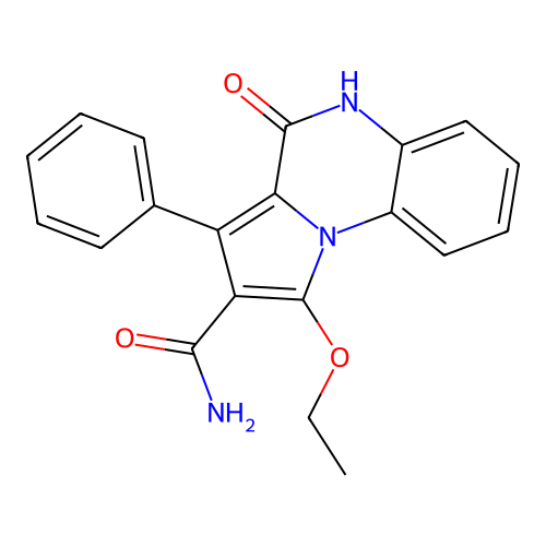 1-ethoxy-4-oxo-3-phenyl-5H-pyrrolo[1,2-a]quinoxaline-2-carboxamide structure
