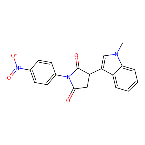 3-(1-methyl-1H-indol-3-yl)-1-(4-nitrophenyl)pyrrolidine-2,5-dione structure