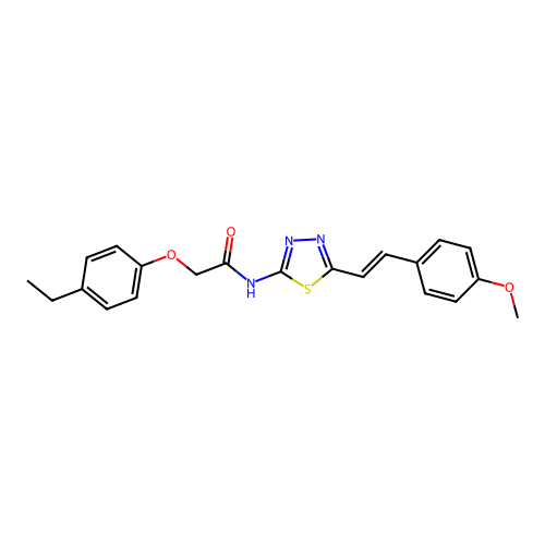 (E)-2-(4-ethylphenoxy)-N-(5-(4-methoxystyryl)-1,3,4-thiadiazol-2-yl)acetamide structure