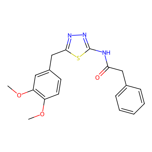 N-(5-(3,4-dimethoxybenzyl)-1,3,4-thiadiazol-2-yl)-2-phenylacetamide structure
