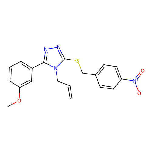 4-allyl-3-(3-methoxyphenyl)-5-((4-nitrobenzyl)thio)-4H-1,2,4-triazole structure