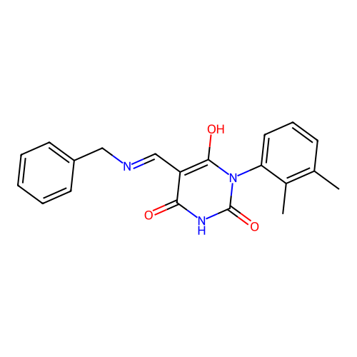 5-[(benzylamino)methylidene]-1-(2,3-dimethylphenyl)-1,3-diazinane-2,4,6-trione structure