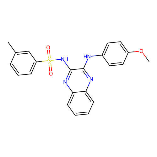 N-(3-((4-methoxyphenyl)amino)quinoxalin-2-yl)-3-methylbenzenesulfonamide structure