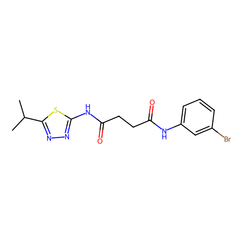 N-(3-bromophenyl)-N'-(5-propan-2-yl-1,3,4-thiadiazol-2-yl)butanediamide structure