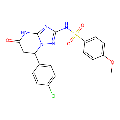 N-(7-(4-chlorophenyl)-5-oxo-4,5,6,7-tetrahydro-[1,2,4]triazolo[1,5-a]pyrimidin-2-yl)-4-methoxybenzenesulfonamide structure