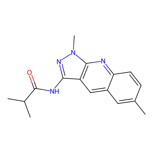 N-(1,6-dimethyl-1H-pyrazolo[3,4-b]quinolin-3-yl)isobutyramide structure