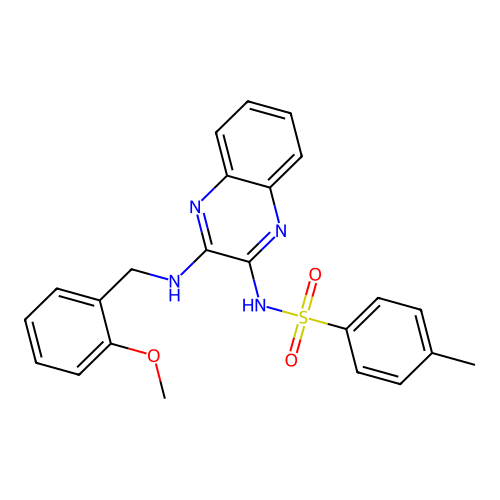 N-(3-((2-methoxybenzyl)amino)quinoxalin-2-yl)-4-methylbenzenesulfonamide structure