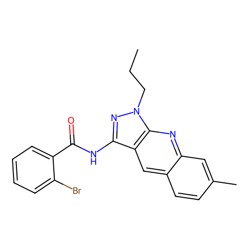 2-bromo-N-(7-methyl-1-propylpyrazolo[3,4-b]quinolin-3-yl)benzamide structure