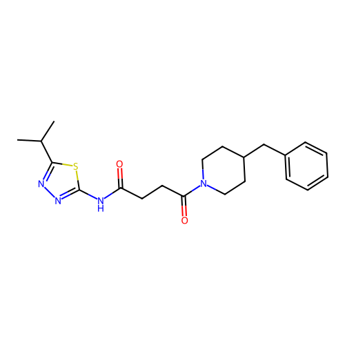 4-(4-benzylpiperidin-1-yl)-4-oxo-N-(5-propan-2-yl-1,3,4-thiadiazol-2-yl)butanamide structure