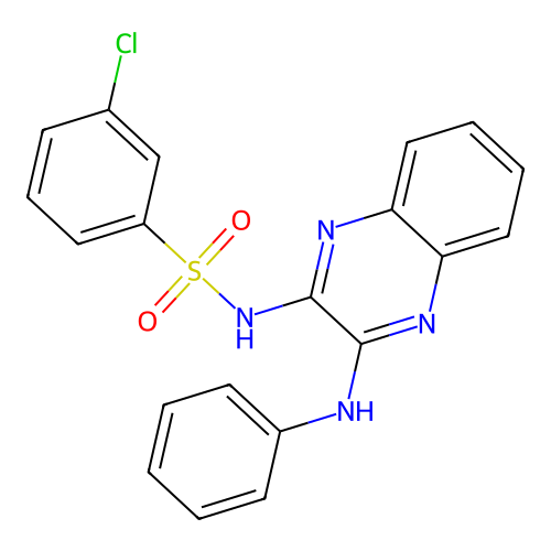 3-chloro-N-[(2Z)-3-(phenylamino)quinoxalin-2(1H)-ylidene]benzenesulfonamide structure
