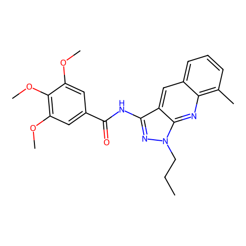 3,4,5-trimethoxy-N-(8-methyl-1-propylpyrazolo[3,4-b]quinolin-3-yl)benzamide structure