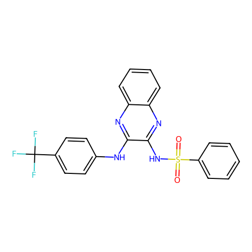 N-(3-((4-(trifluoromethyl)phenyl)amino)quinoxalin-2-yl)benzenesulfonamide structure