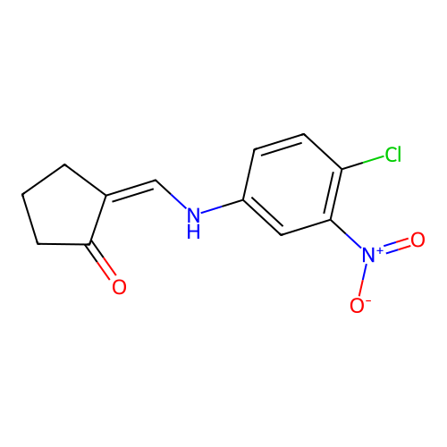 (Z)-2-(((4-chloro-3-nitrophenyl)amino)methylene)cyclopentanone structure