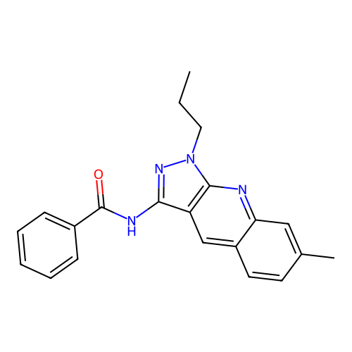 N-(7-methyl-1-propylpyrazolo[3,4-b]quinolin-3-yl)benzamide structure