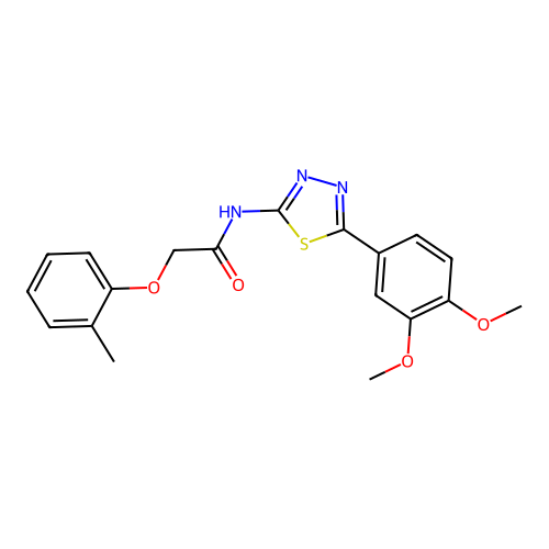 N-(5-(3,4-dimethoxyphenyl)-1,3,4-thiadiazol-2-yl)-2-(o-tolyloxy)acetamide structure
