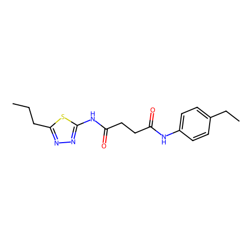 N-(4-ethylphenyl)-N'-[(2Z)-5-propyl-1,3,4-thiadiazol-2(3H)-ylidene]butanediamide structure