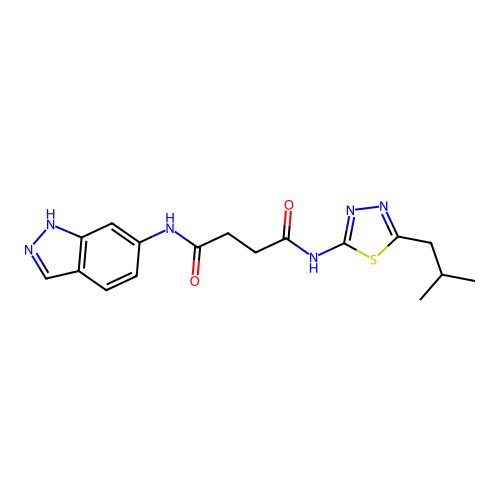 N-(1H-Indazol-6-yl)-N'-(5-isobutyl-[1,3,4]thiadiazol-2-yl)-succinamide structure